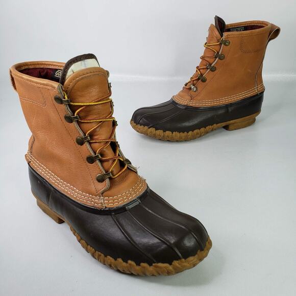 LL Bean Men’s 8 Gore Thinsulate Duck Hunting Boots Brown Leather USA main image 10